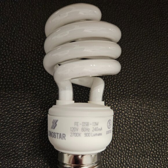 SET OF 2 LONGSTAR 13 WATT, 2700K & 900 LUMEN SPIRAL COMPACT FLUORESNT LIGHT BULB - Picture 2 of 7
